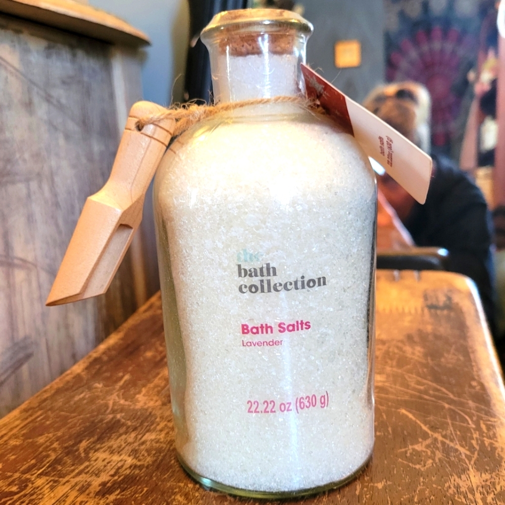 the bath collection bath salts lavender 22.22oz cute jar scoop